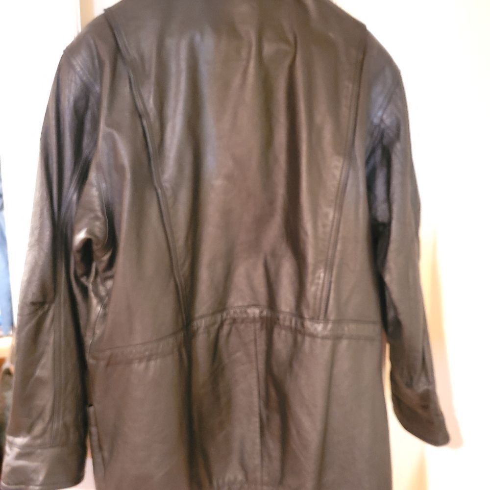 G4000 Mens Black Leather Jacket, Large - Picture 3 of 4